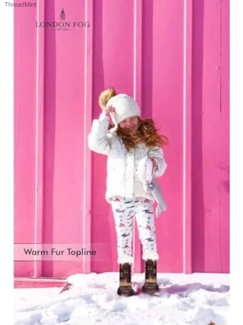 Tottenham Girls Snow Boots Faux Leather Synthetic Warm Lined Chelsea Mid-Calf